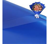 Leoyoubei Lot de 20 feuilles de papier cadeau pour bouquets de fleurs, papier d'emballage cadeau dépoli imperméable ou emballage cadeau, emballées des deux côtés, 57,9 cm (bleu roi)