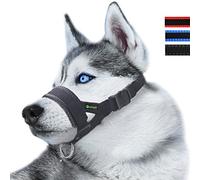 Lepark Muselière en Nylon pour Chiens de Petite, Moyenne et Grande Taille - Empêche Les morsures, Les aboiements et la Mastication - Boucle réglable (L/Noir)