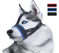 Lepark Muselière pour Chiens de Petite, Moyenne et Grande Taille, en Nylon Souple, Anti-Morsure, aboiement et Mastication (XXXL/Bleu)