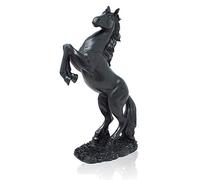 LEPENDOR 31cm Debout Cheval Résine Statue pour la décoration intérieure Sculpture décorative de Figurine d'art de Cheval d'élevage - Noir