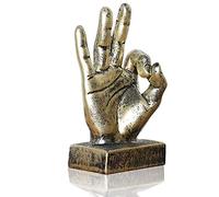 LEPENDOR Décor de Sculpture de Doigt de Statues de Bureau de Geste de Main de polyrésine Doigt Signes Marques Figurines pour la décoration de la Maison et du Bureau - d'or, Ok Les Doigts