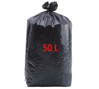 lepetitmitron - Carton de 200 Sacs Poubelle Noirs Ultra-Résistants (8x 25sacs) | 50L | Grande Capacité pour Déchets Ménagers et Industriels | Anti-Fuite, Solides et Pratiques |