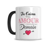 L'épicerie Chérie LES MECHANTS MUGS d'amour - cadeau saint valentin - Cadeau couple amoureux - st valentin - Je t'aime - Céramique 330ml (Plus que demain)