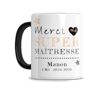L'épicerie Chérie Mug personnalisable avec Texte STARMUG MAITRESSE, MAITRE ou AESH, cadeau maitre ou maitresse d'ecole fin d'année - Céramique 330 ml
