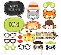 Lepidi Enfant Photobooth Kit, 20 Pièces Accessoires Photo Fête, Accessoires de Stand Photo Drôle, Marrant Forêt Animal Accessoires Photo à Thème pour Anniversaire, Baby Shower, Anniversaires de Fête