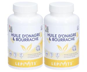 Lepivits Huile d’Onagre & Bourrache GLA 10 % et 20 Capsule(S) 2x180 pc(s)