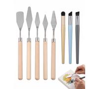 LEPJOS Outils de Mélange pour Pastel à l'Huile, Set 8 Pièces (5 Spatules Couteaux & 3 Stylos Estompes). Idéal pour Dégradés de Couleurs Doux et Dessins de Détails sans se Salir les Mains.