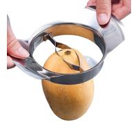 L'éplucheur de mangue est doté de couteaux dentelés qui réduisent la | Le coupe-mangue est fabriqué en acier inoxydable 304 de haute qualité, traité avec un savoir-faire exquis pour ultra-