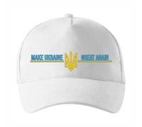 lepni.me Adult Cap Redonnons sa Grandeur à l'Ukraine | Muga | Armoiries ukrainiennes | Fierté du Drapeau ukrainien (Taille Unique Blanc Multicolore)