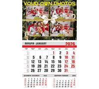 lepni.me Calendrier Mural de Noël Personnalisé 2026 1 Mois pour voir | Concevez vos propres Photos, Logos et Textes | Calendriers Personnalisés à offrir en Cadeau pour les fêtes en Famille