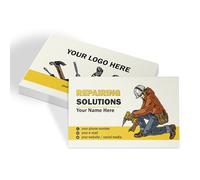lepni.me Cartes de visite Personnalisées pour Bricoleur avec votre Nom, votre Téléphone et votre E-mail Cartes de visite blanches et jaunes avec illustration de Bricoleur pour mécanicien Brillant Mat