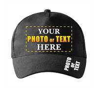 lepni.me Casquettes Unisexes personnalisées avec Texte Nom Logo Réglable Casquette Imprimée pour Adultes Chapeaux de Soleil à Fermeture à Boucle (Taille Unique Noir Multicolore)