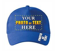 lepni.me Casquettes Unisexes personnalisées avec Texte Nom Logo Réglable Casquette Imprimée pour Adultes Chapeaux de Soleil à Fermeture à Boucle (Taille Unique Bleu Multicolore)