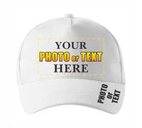 lepni.me Casquettes Unisexes personnalisées avec Texte Nom Logo Réglable Casquette Imprimée pour Adultes Chapeaux de Soleil à Fermeture à Boucle (Taille Unique Blanc Multicolore)