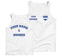 lepni.me Débardeur Homme Maillot de Football d'Israël avec Votre Nom et Numéro | Insigne du Drapeau Israélien Top Personnalisé | Coupe du Monde 2022 (S Blanc Multicolore)