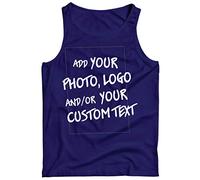 lepni.me Débardeur Homme Personnalisable Cadeaux Ajouter Un Logo d'entreprise Design Personnel ou Une Photo pour Cadeau (XL Bleu Multicolore)