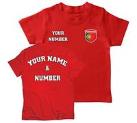 lepni.me Enfants T-Shirt Personnalisé Maillot de Football Portugal | Nom et Numéro | Drapeau Portugais Insigne | Championnat d'europe de Football 2024 (1-2 Ans Rouge Multicolore)