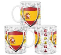 lepni.me Espagne 11 oz. Tasse de Football avec Drapeau Espagnol et Insigne | Tasse de jeu de Sport en Céramique pour Café et Thé | Cadeau d'anniversaire pour les Fans d'Hommes et de Femmes