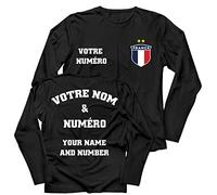 lepni.me Homme T-Shirt Personnalisé Maillot de Football France | Nom et Numéro | Insigne du Drapeau français | Championnat d'europe de Football 2024 (5XL Noir Multicolore)