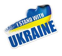 lepni.me I Je suis avec l'Ukraine Aimant Voiture | Porte | Réfrigérateur | Autocollant Magnétique avec Le Drapeau Ukrainien et Le Symbole de Soutien du Cœur (M Magnetic)