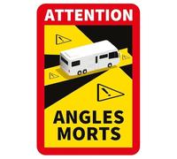 lepni.me Lot de 1 Camping-car Angles Morts Autocollant | Adhésion Extra Forte et Protection UV | France Caravane Véhicules Stickers Poids Lourd | Attention Signe d'avertissement (1PCS CAMPING-CAR)