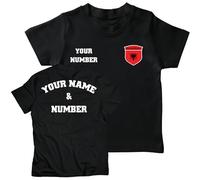 lepni.me Maillot de Football Personnalisé Enfant Albanie T-Shirt | Nom et Numéro | Drapeau Albanais Insigne| Championnat d'europe de Football 2024 (12-13 Ans Noir Multicolore)