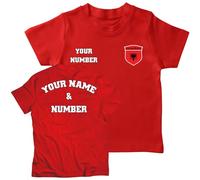 lepni.me Maillot de Football Personnalisé Enfant Albanie T-Shirt | Nom et Numéro | Drapeau Albanais Insigne| Championnat d'europe de Football 2024 (5-6 Ans Rouge Multicolore)