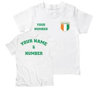 lepni.me Maillot de Football Personnalisé Enfant Côte D'Ivoire T-Shirt | Votre Nom et Numéro | Drapeau Insigne | Championnat d'europe de Football 2024 (1-2 Ans Blanc Multicolore)