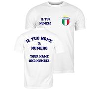 lepni.me Maillot de Football Personnalisé pour Homme Italie | Votre Nom et Numéro | Insigne du Drapeau Italien | Championnat d'europe de Football 2024 (XXL Blanc Multicolore)