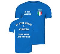 lepni.me Maillot de Football Personnalisé pour Homme Italie | Votre Nom et Numéro | Insigne du Drapeau Italien | Championnat d'europe de Football 2024 (XL Royal-Blue Multicolore)