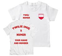 lepni.me Maillot pour Enfant Pologne T-Shirt de Football Votre Nom et Numéro Insigne de Drapeau Polonais Haut Personnalisé Coupe du Monde 2022 (9-11 Ans Blanc Multicolore)