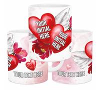 lepni.me Mug Personnalisé avec Votre Photo Texte Nom | Tasse Personnalisable a Café Thé | Cadeau Original de Cœur pour Homme Femme Anniversaire (Votre Initiale)