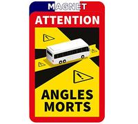 lepni.me Pack de 1 Autocollant Magnétique Avertissement Attention Angles Morts Sticker pour Bus en France Décalcomanie Forte avec Protection UV