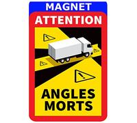 lepni.me Pack de 1 Autocollant Magnétique Avertissement Attention Angles Morts Sticker pour Camion en France Décalcomanie Forte avec Protection UV