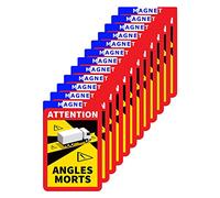 lepni.me Pack de 12 Autocollants Magnétiques Avertissement Attention Angles Morts Sticker pour Camion en France Décalcomanies Fortes Protection UV