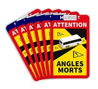 lepni.me Pack de 6 Autocollants Magnétiques Avertissement Attention Angles Morts Sticker pour Bus en France Décalcomanies Fortes avec Protection UV