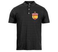 lepni.me Polo de Football Espagne pour Homme avec Votre Nom et Numéro | Drapeau Espagnol Insigne, Maillot Personnalisé | Championnat d'europe 2024 (3XL Noir sans Impression)