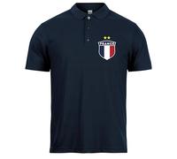 lepni.me Polo de Football France pour Homme avec Votre Nom et Numéro | Drapeau Français Insigne Maillot Personnalisé | Championnat d'europe 2024 (L Bleu Marine sans Impression)
