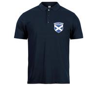 lepni.me Polo de Football ou de Rugby pour Homme en Écosse avec Votre Numéro de Nom Personnalisé | Drapeau Écossais Insigne | Championnat d'europe 2024 (M Bleu Marine sans Impression)