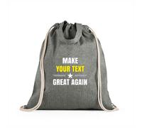 lepni.me Sac à Cordon Personnalisé Make Great Again avec Votre Texte ou Nom | Sac Fourre-tout en Toile de Coton Biologique | Pour l'école le Gymnase (M Noir Multicolore)