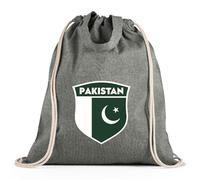 lepni.me Sac de Sport Unisexe en toile avec Cordon de serrage, aux couleurs du Pakistan, pour Hommes, Femmes, Enfants | Drapeau Pakistanais | Coupe du Monde 2026 (Sac de Cordon Noir Multicolore)