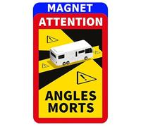lepni.me Signes d'avertissement d'angle Mort Magnétiques Attention Angles Morts Autocollants pour Camping-car Caravane en France Décalques Magnétique Forts avec Protection UV