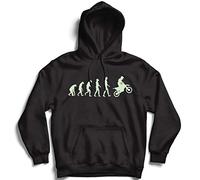 lepni.me Sweatshirt à Capuche Manches Longues Evolution du Motocross équipement de Moto Tout-Terrain Vêtements de Course (S Noir Fluorescent)
