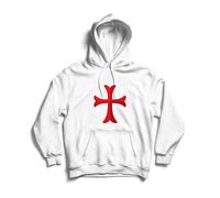 lepni.me Sweatshirt à Capuche Manches Longues Le Chevalier templier Croix-Rouge Ordre du Temple de Salomon (L Blanc Multicolore)