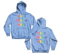 lepni.me Sweatshirt à Capuche Manches Longues Personnalisez Les Deux Faces Avant et Arrière en Imprimant Un Texte Personnalisé ou en Créant Votre Propre Image (M Bleu Multicolore)