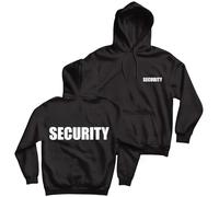 lepni.me Sweatshirt à Capuche Manches Longues Uniforme de Sécurité Personnel D'événements Vêtements de Travail pour Garde du Corps dans Les Bars et Les Clubs (M Noir Blanc)