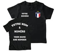 lepni.me T-Shirt Maillot de Football Personnalisé Enfant France| Nom et Numéro | Insigne du Drapeau français | Championnat d'europe de Football 2024 (14-15 Ans Noir Multicolore)
