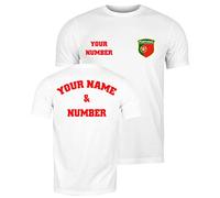 lepni.me T-Shirt Personnalisé Football Portugal pour Homme | Nom et Numéro | Drapeau Portugais, Insigne | Championnat d'europe de Football 2024 (M Blanc Multicolore)