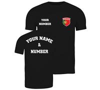 lepni.me T-Shirt Personnalisé Football Portugal pour Homme | Nom et Numéro | Drapeau Portugais, Insigne | Championnat d'europe de Football 2024 (4XL Noir Multicolore)
