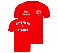 lepni.me T-Shirt Personnalisé Football Portugal pour Homme | Nom et Numéro | Drapeau Portugais, Insigne | Championnat d'europe de Football 2024 (M Rouge Multicolore)
